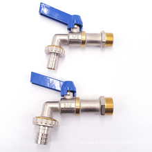 Brass faucet with blue handle